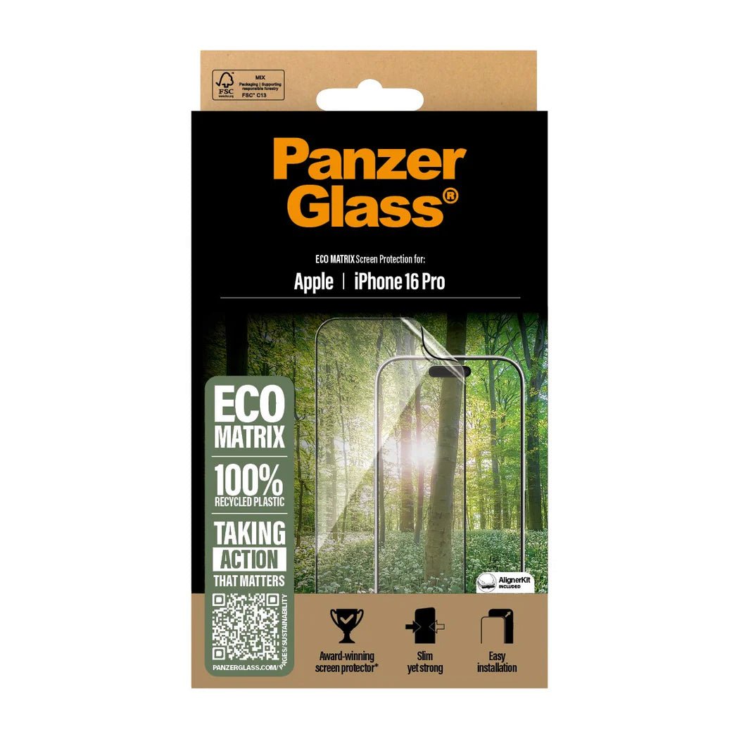PanzerGlass iPhone 16 Pro Eco Matrix Ultra - Wide Fit Προστατευτική Mεμβράνη Οθόνης - Διάφανη / Black