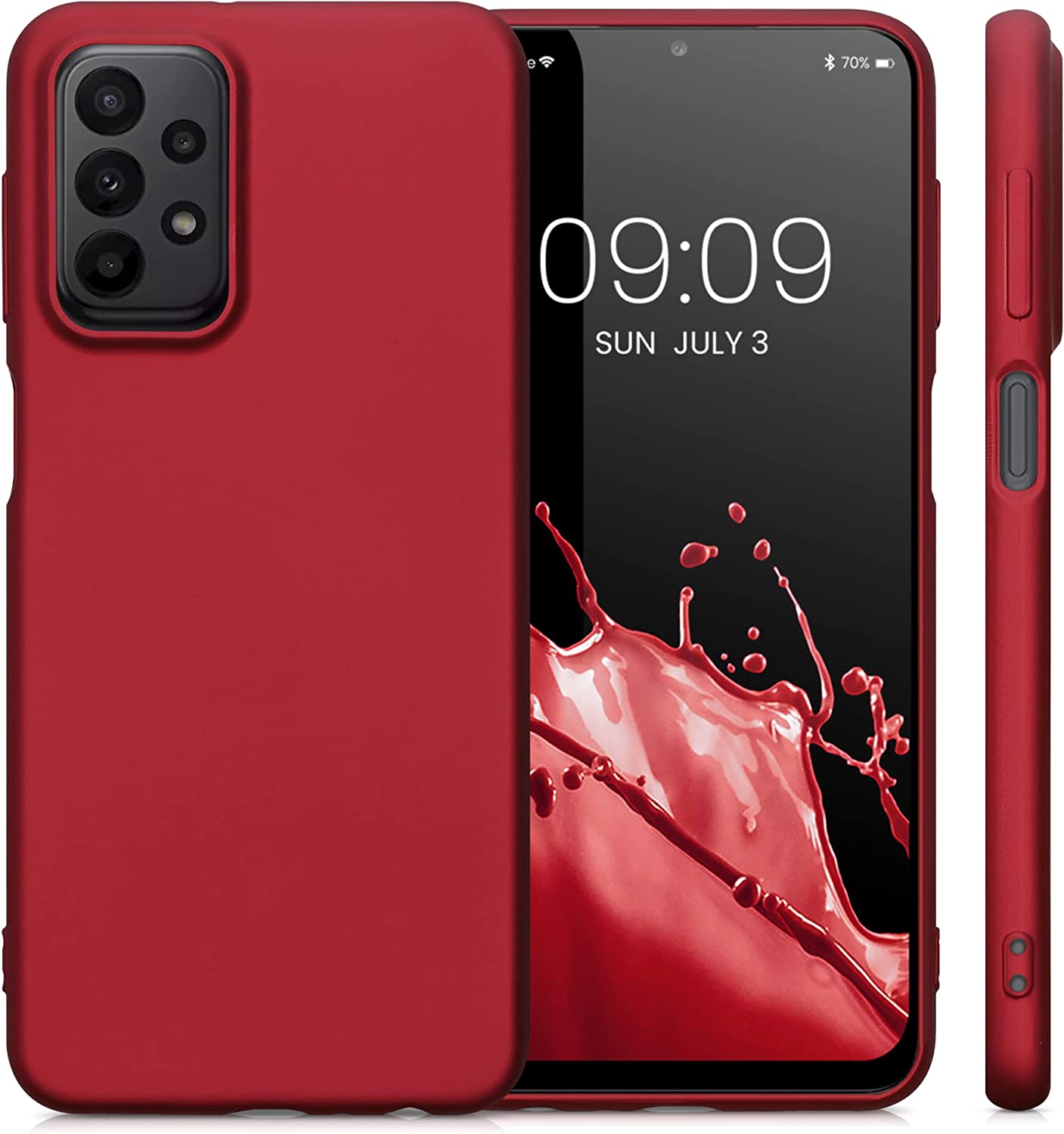 KW Samsung Galaxy A23 5G Θήκη Σιλικόνης TPU - Metallic Dark Red - 57955.36