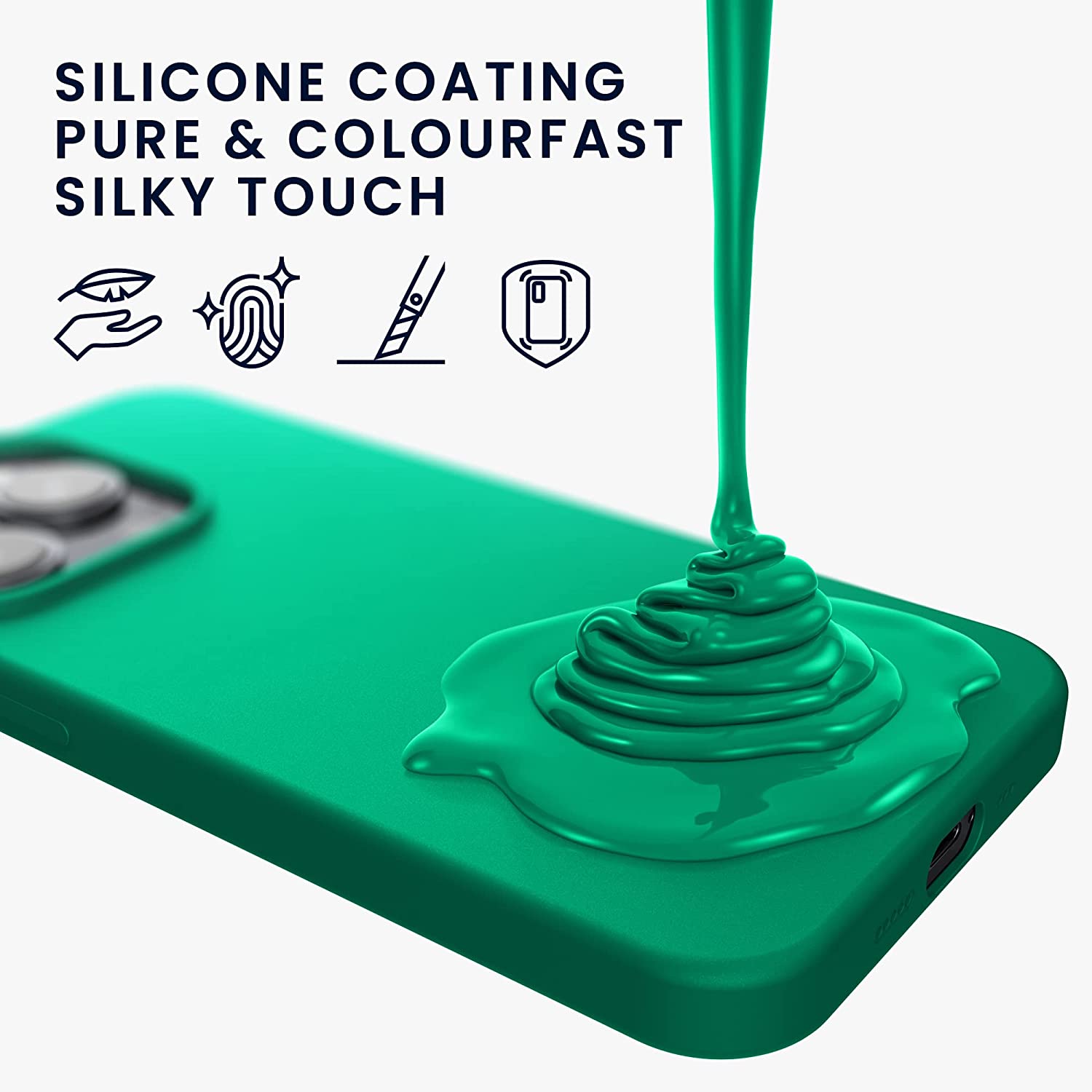 KW iPhone 14 Pro Θήκη Σιλικόνης TPU - Emerald Green - 59073.142