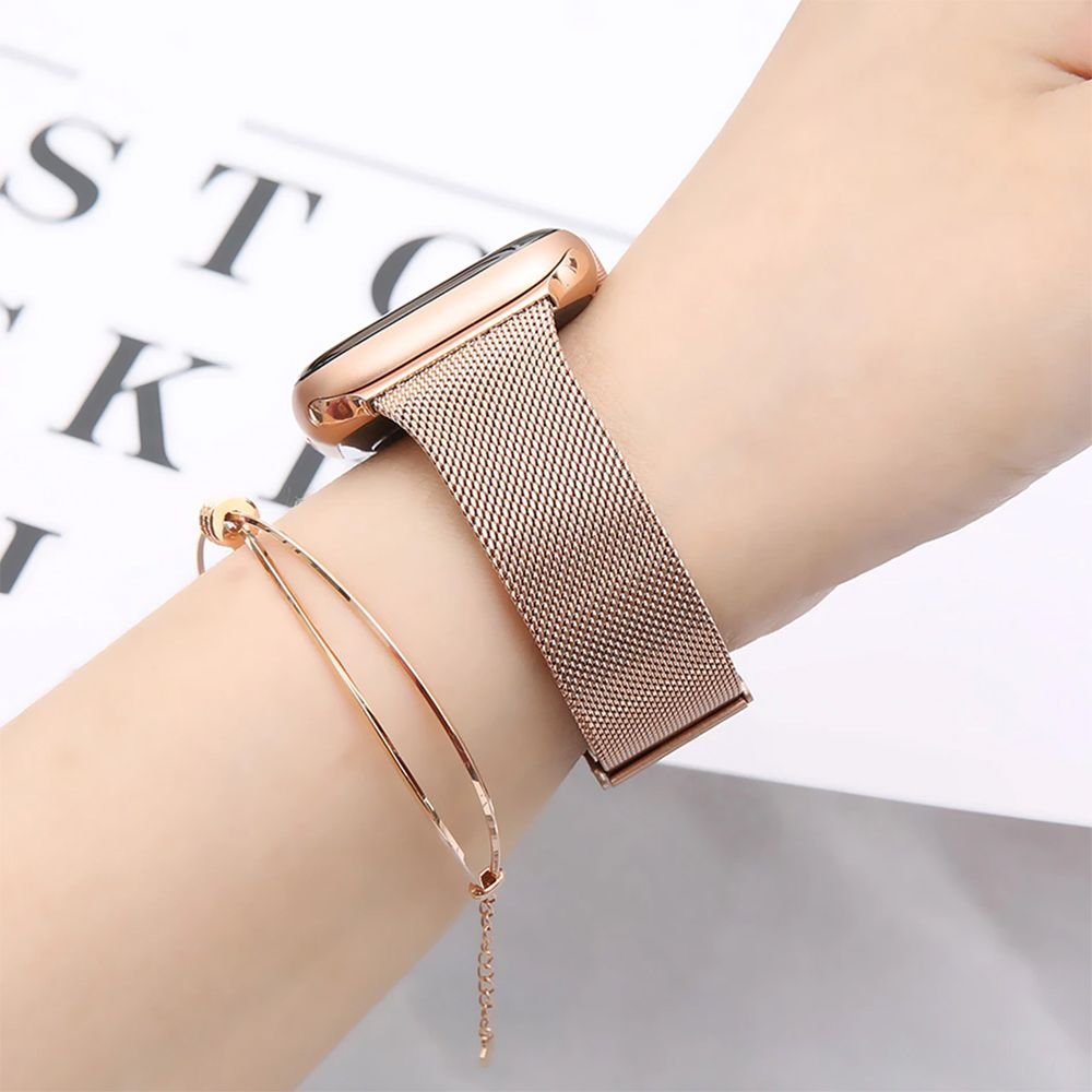 Tech - Protect Λουράκι Apple Watch 4/5/6/7/8/9/10/11 - SE (1/2/3) - 40/41/42mm MilaneseBand από Ανοξείδωτο Ατσάλι - Blush Gold