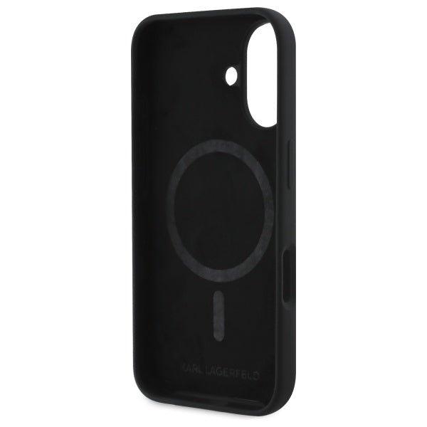 Karl Lagerfeld iPhone 16 - Silicone Karl and Choupette Heads - Θήκη Σιλικόνης με MagSafe - Black - KLHMP16SSKCHTCK