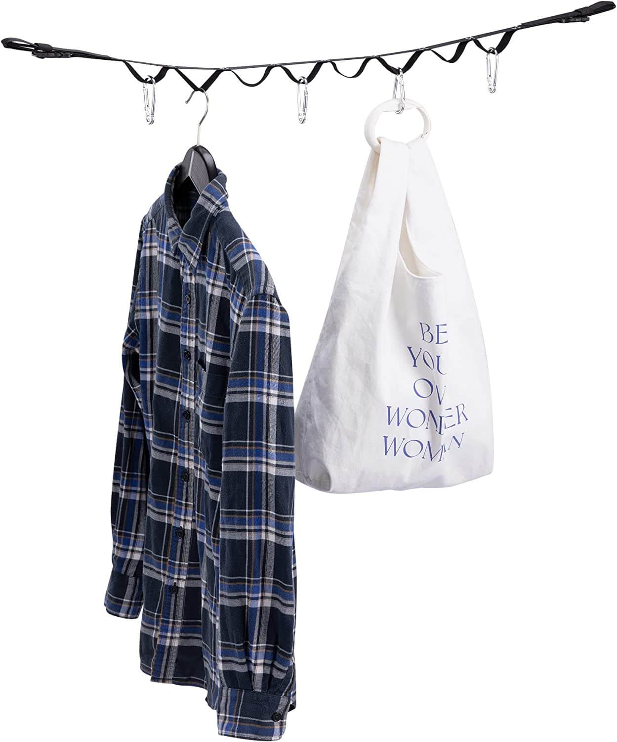 Navaris Ρυθμιζόμενος Ιμάντας για Κρέμασμα Ρούχων στο Αυτοκίνητο με 4 Γάντζους - Black - 58862.01