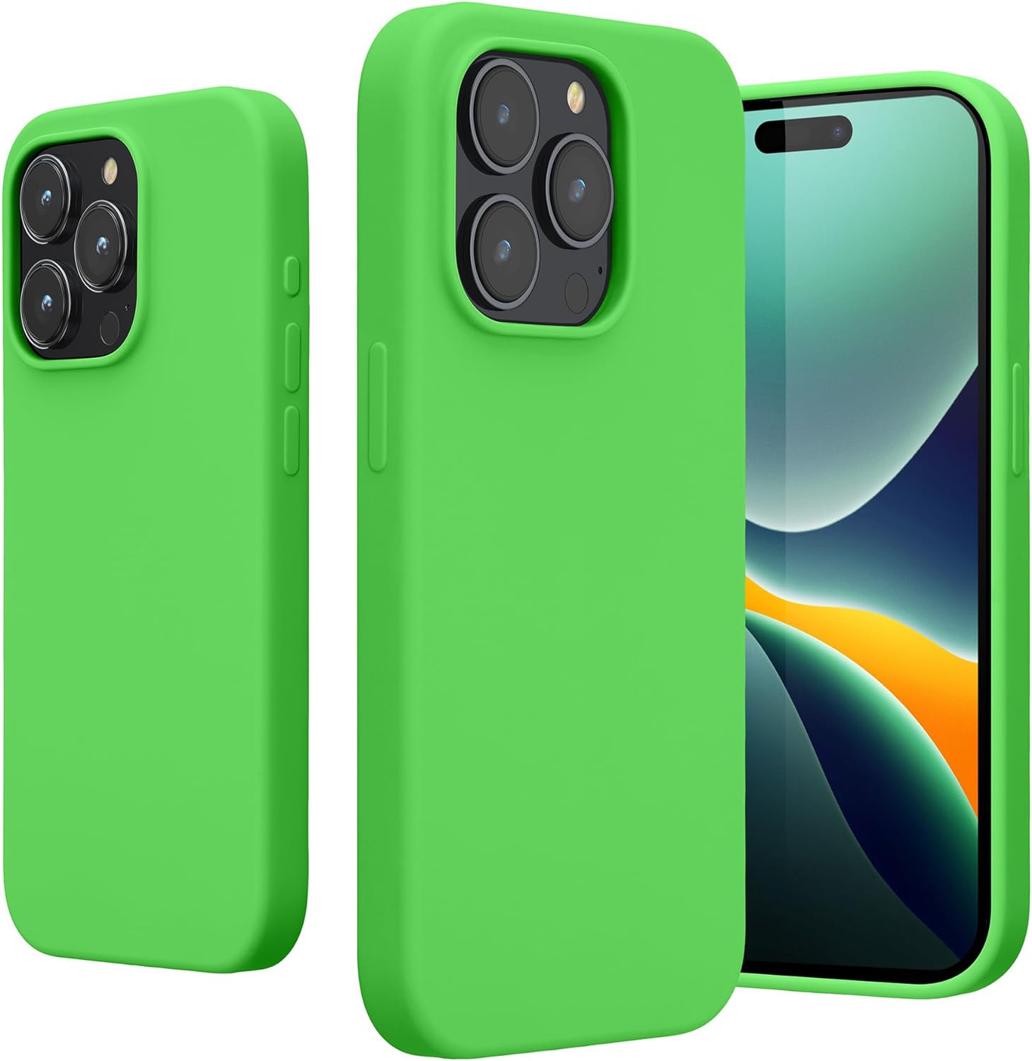KW iPhone 15 Pro Θήκη Σιλικόνης Rubberized TPU - Lime Green - 61955.159