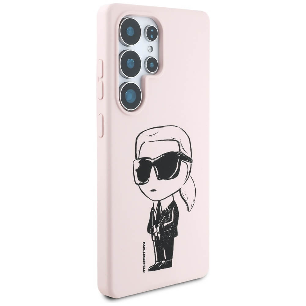 Karl Lagerfeld Samsung Galaxy S25 Ultra - Silicone Graffiti Ikonik Printed Logo - Σκληρή Θήκη Σιλικόνης με MagSafe - Pink - KLHMS25LPNYKGRTP