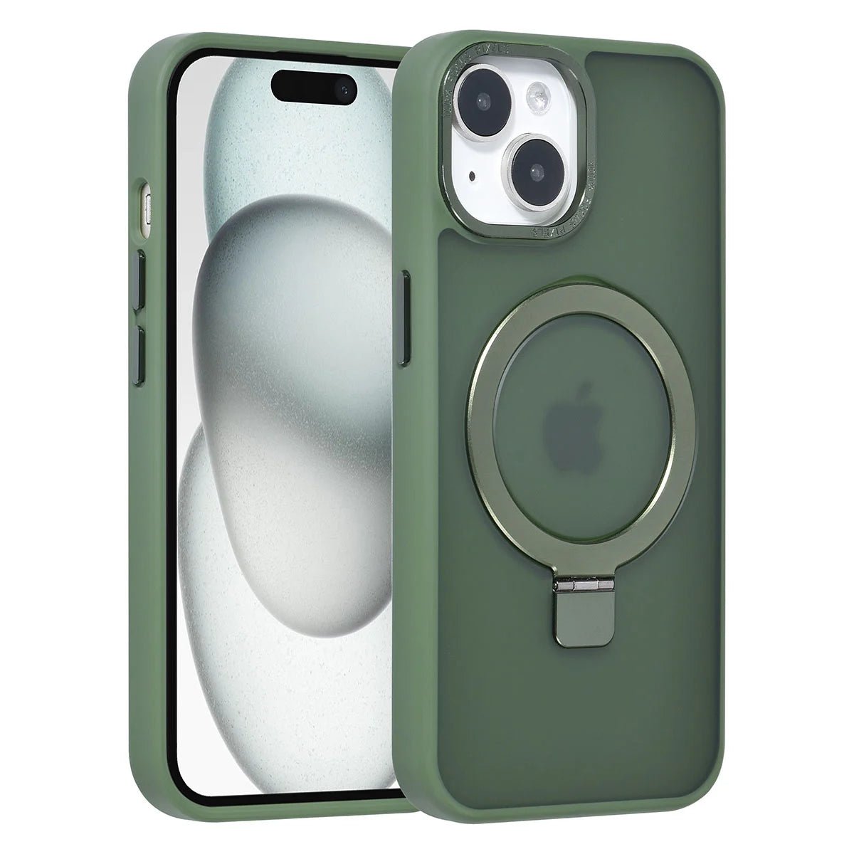 Tuniq iPhone 15 - MagSafe Σκληρή Θήκη με Δαχτυλίδι Συγκράτησης - Green