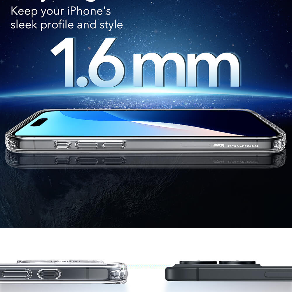 ESR iPhone 16 Classic Hybrid Halolock Σκληρή Θήκη με Πλαίσιο Σιλικόνης και MagSafe - Διάφανη