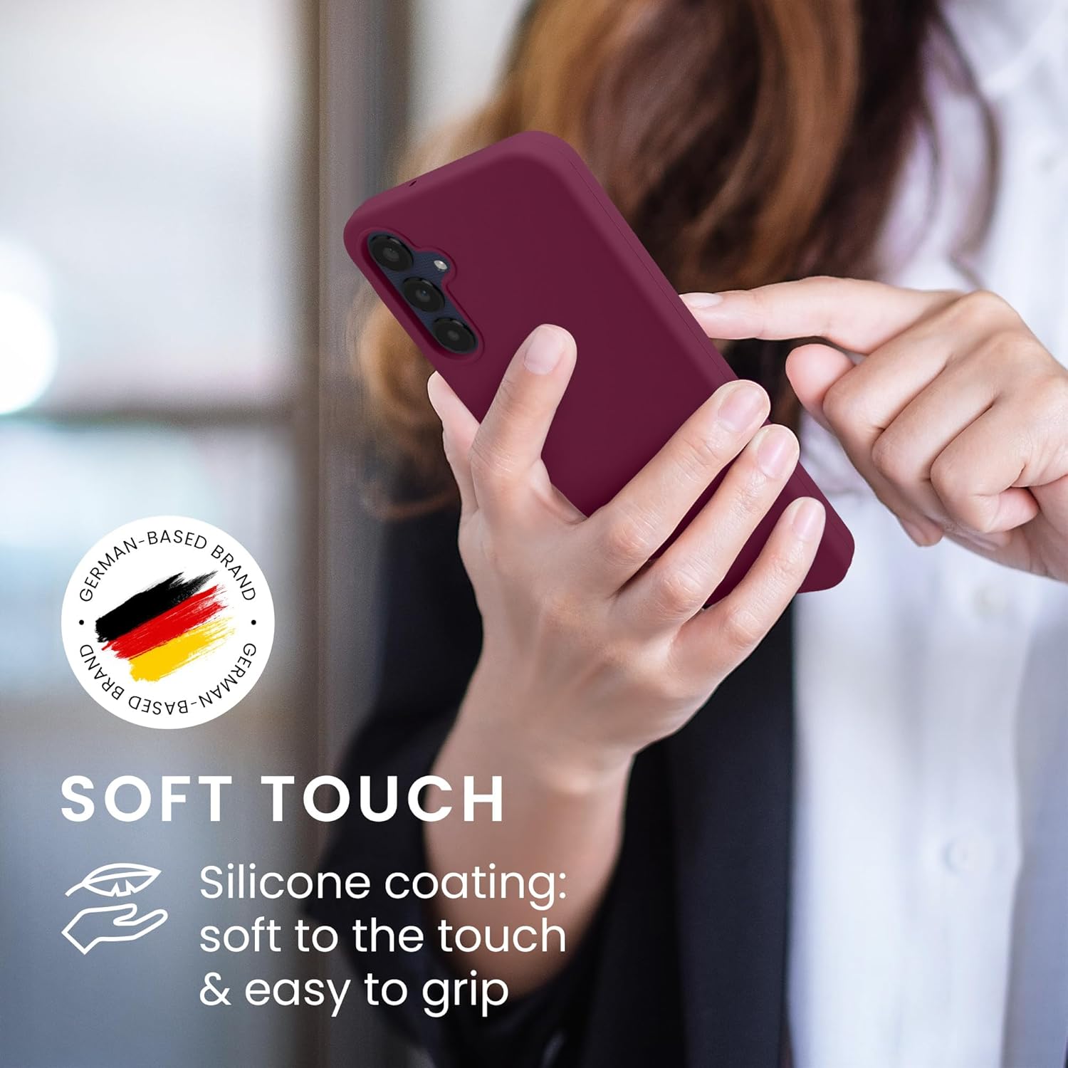 KW Samsung Galaxy A25 5G Θήκη Σιλικόνης Rubberized TPU - Bordeaux Purple