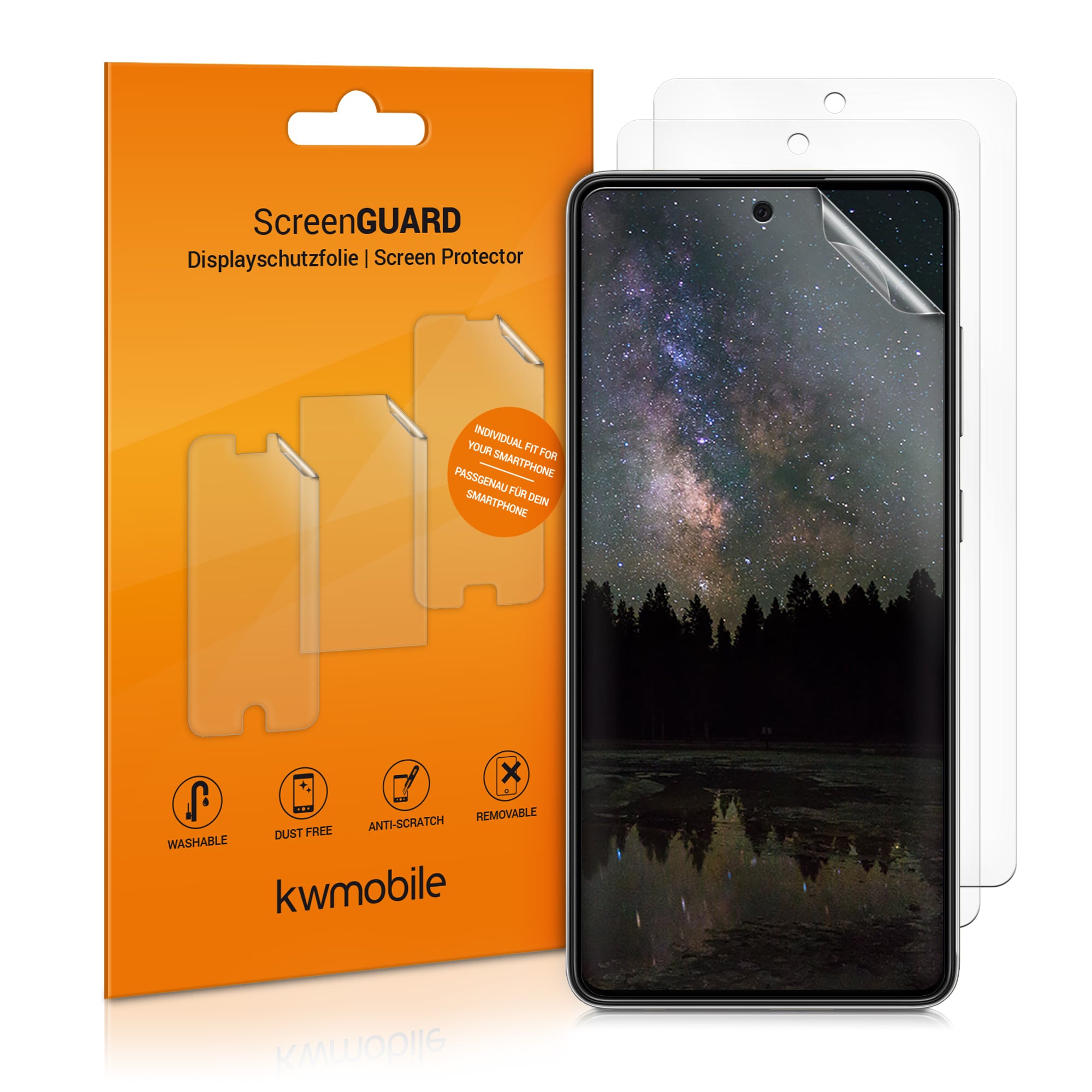 KW Samsung Galaxy A52 / A52 5G / A52s 5G - Τρεις Μεμβράνες Προστασίας Οθόνης - Διάφανες - 54355.1