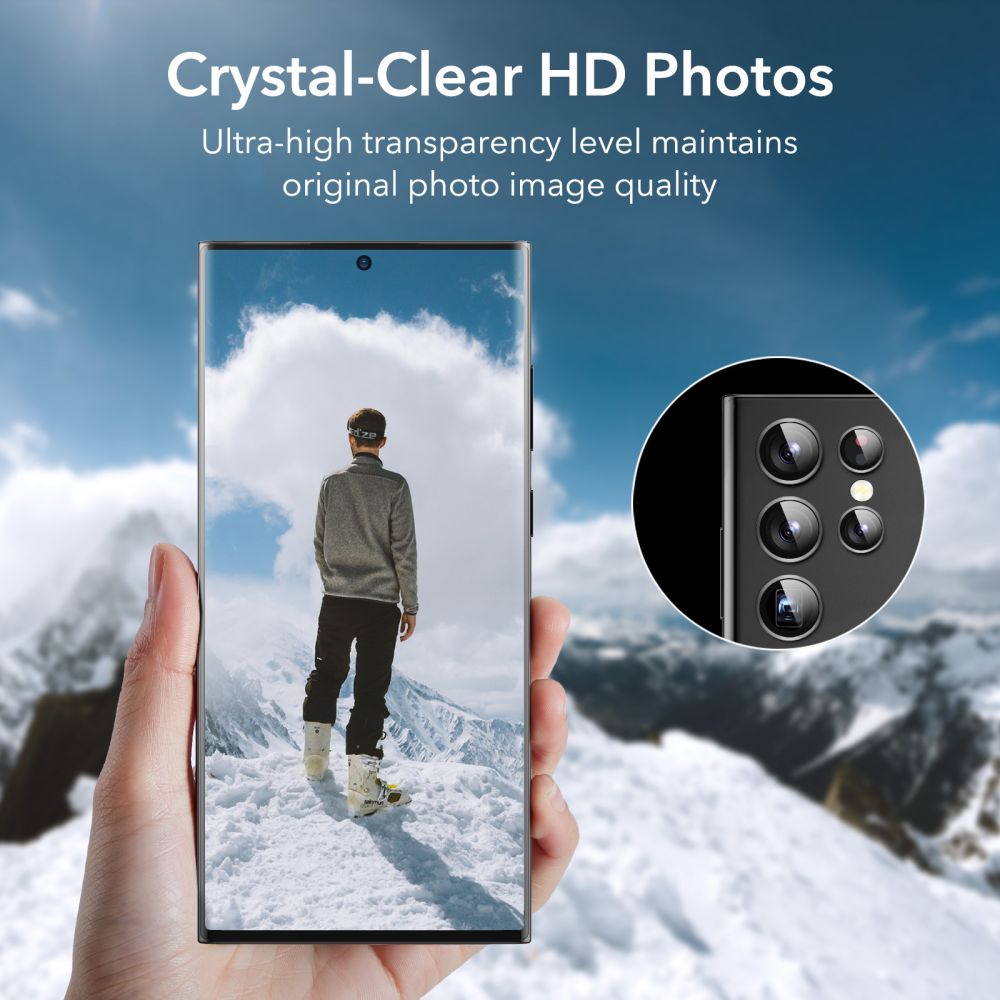 ESR Samsung Galaxy S23 Ultra Camera Lens 9H Αντιχαρακτικό Γυαλί για την Κάμερα - Black
