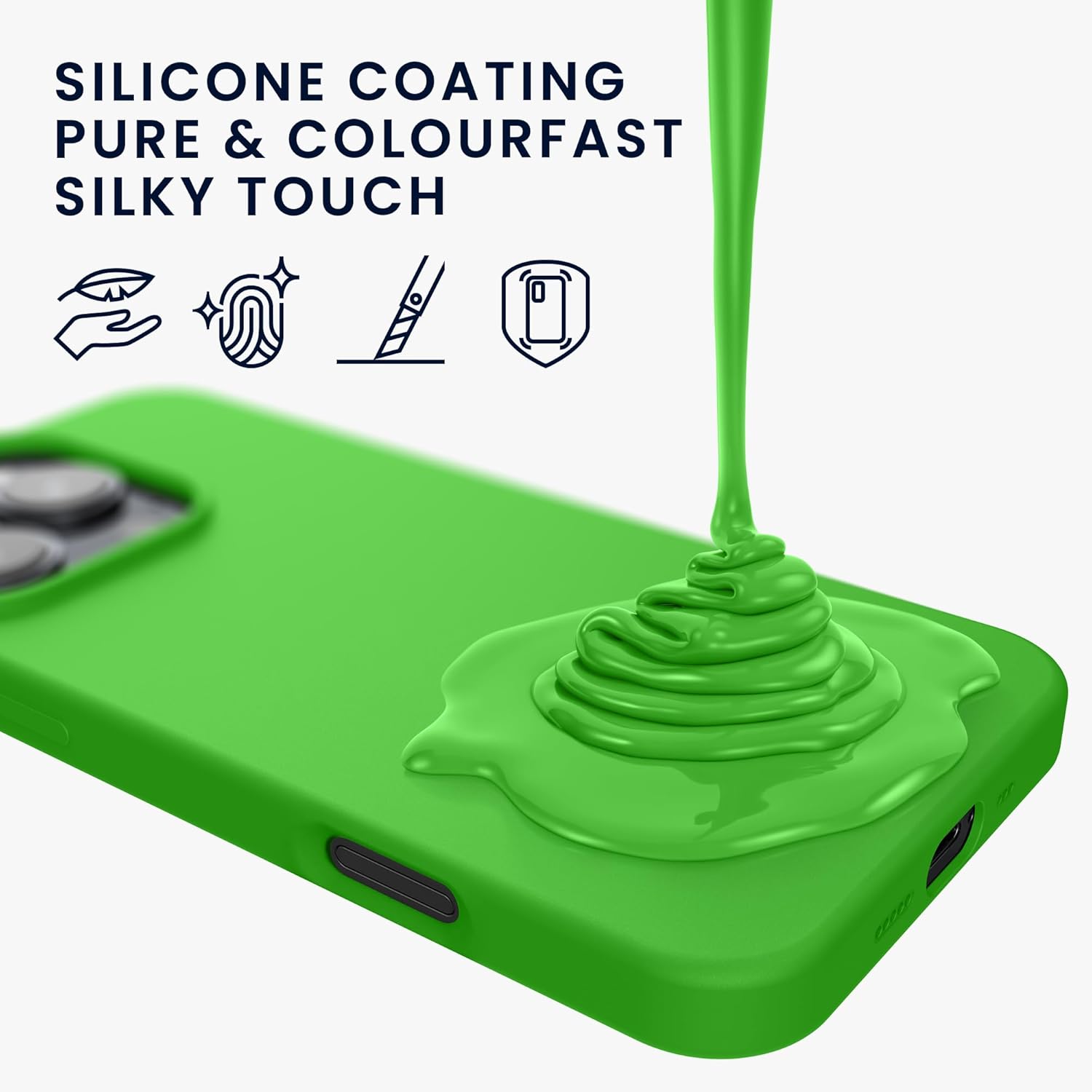 KW iPhone 16 Pro Max Θήκη Σιλικόνης Rubberized TPU - Lime Green