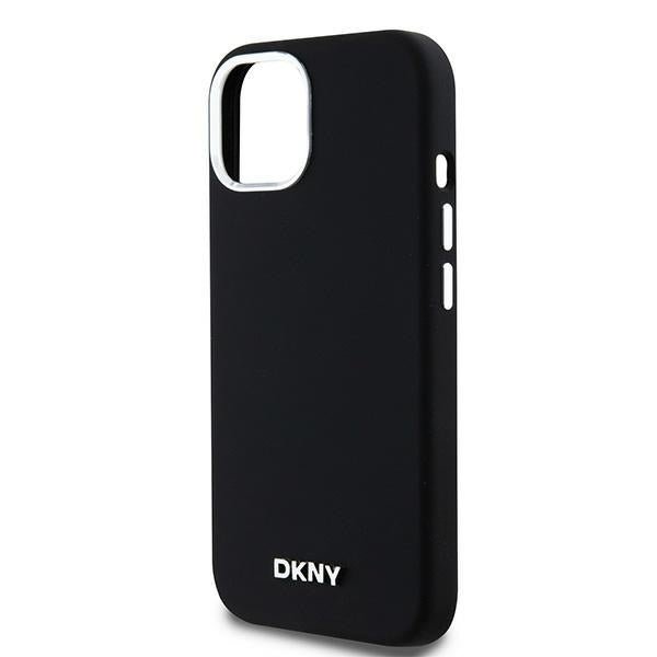 DKNY iPhone 15 / 14 / 13 - Liquid Silicone Small Metal Logo - MagSafe Σκληρή Θήκη με Πλαίσιο Σιλικόνης - Black