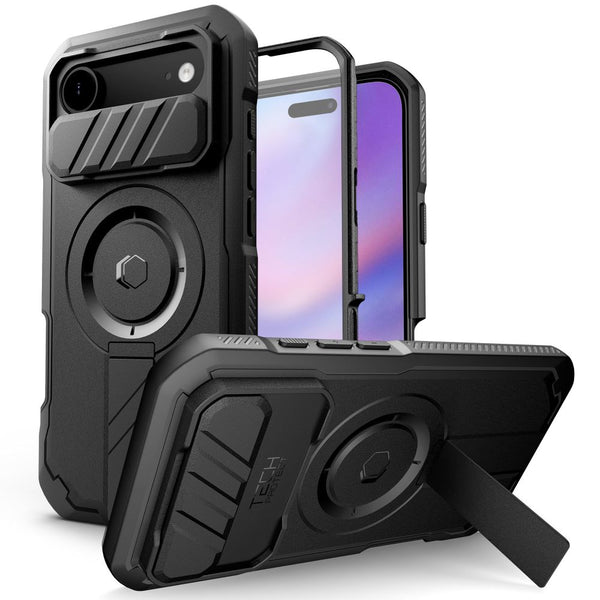 Tech - Protect iPhone Air - Kevlar MagSafe - Σκληρή Θήκη με Προστασία για την Οθόνη / την Κάμερα και Stand - Black