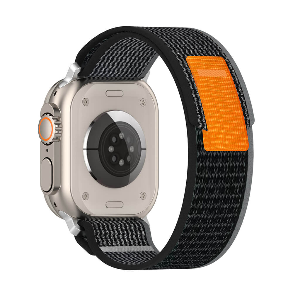 Techsuit Λουράκι Apple Watch 4/5/6/7/8/9/10/11 - SE (1/2/3) - ULTRA (1/2/3) - 44/45/46/49mm Watchband W039 Nylon - Black / Gray