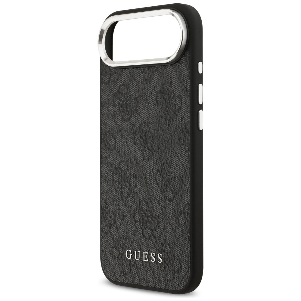 Guess iPhone Air - 4G Classic Logo MagSafe - Σκληρή Θήκη με Πλαίσιο Σιλικόνης και Επένδυση Οικολογικού Δέρματος - Black - GUHMP17MP4GSSMCK
