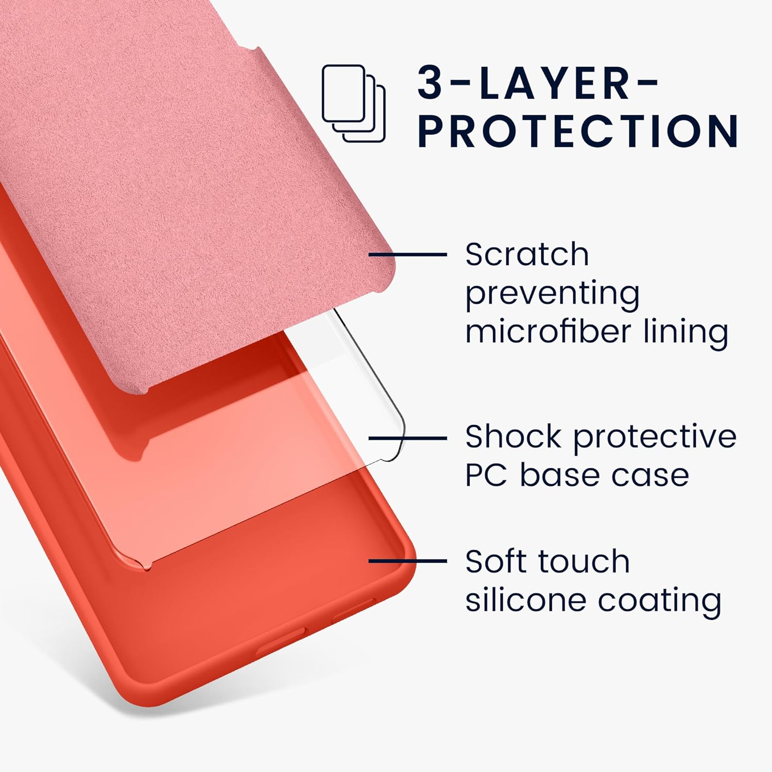KW iPhone 15 Pro Θήκη Σιλικόνης Rubberized TPU - Luminous Coral