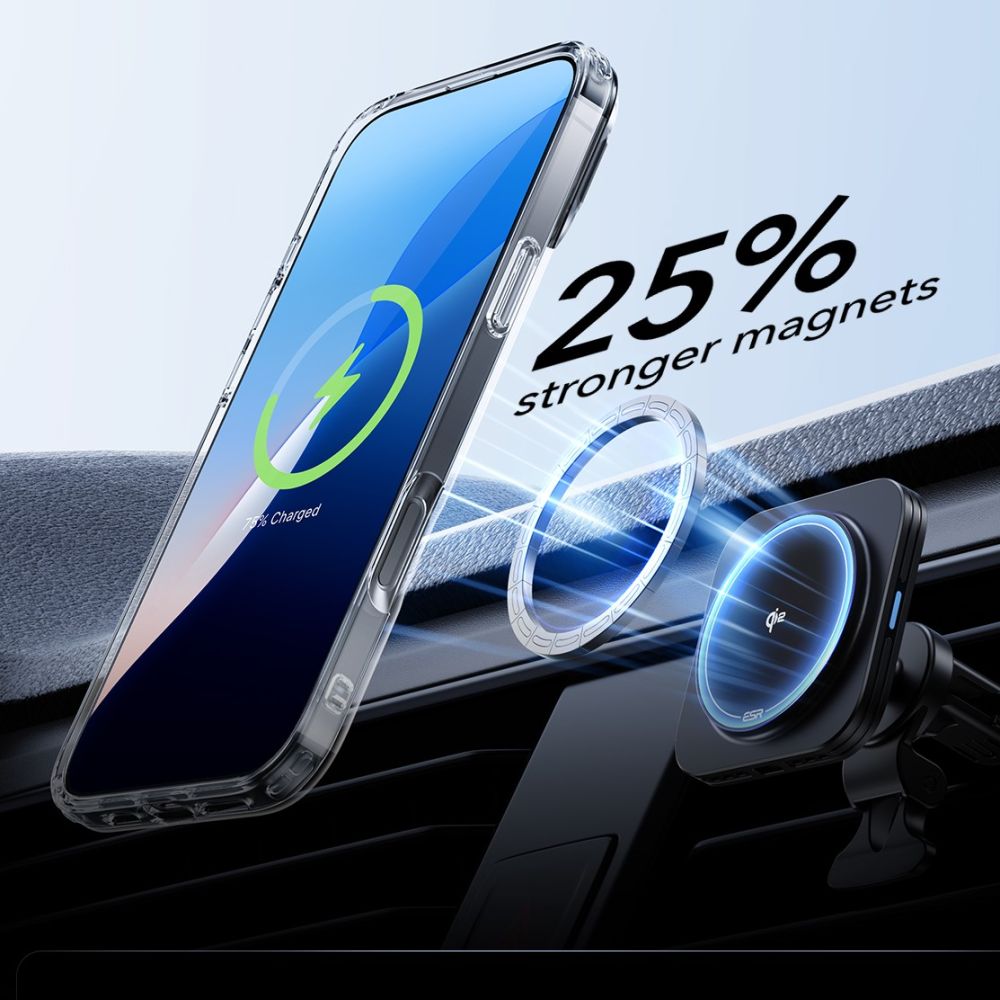 ESR iPhone 16 Pro Max Classic Hybrid Kickstand Halolock MagSafe Σκληρή Θήκη με Πλαίσιο Σιλικόνης και Αντιχαρακτικό Γυαλί Οθόνης - Διάφανη