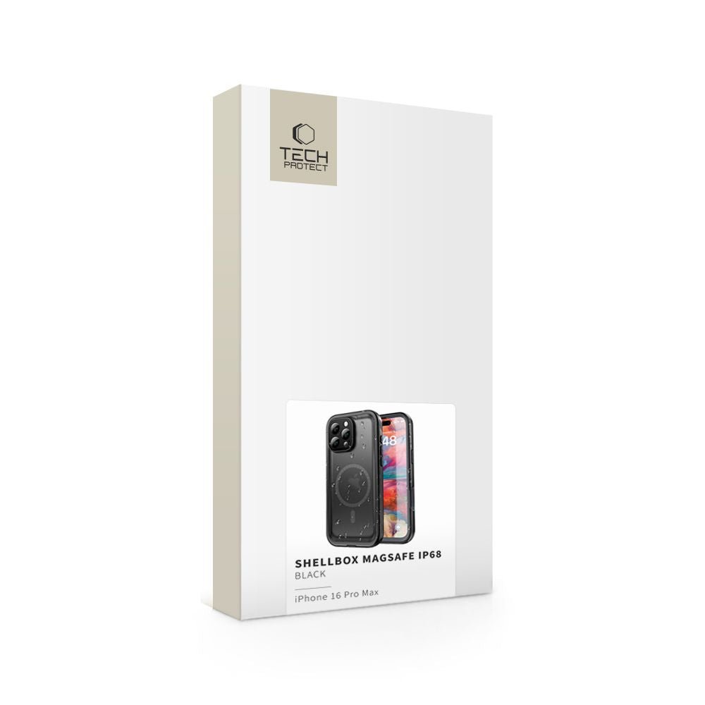 Tech - Protect iPhone 16 Pro Max Shellbox IP68 Αδιάβροχη Θήκη με Κορδόνι και MagSafe - Black