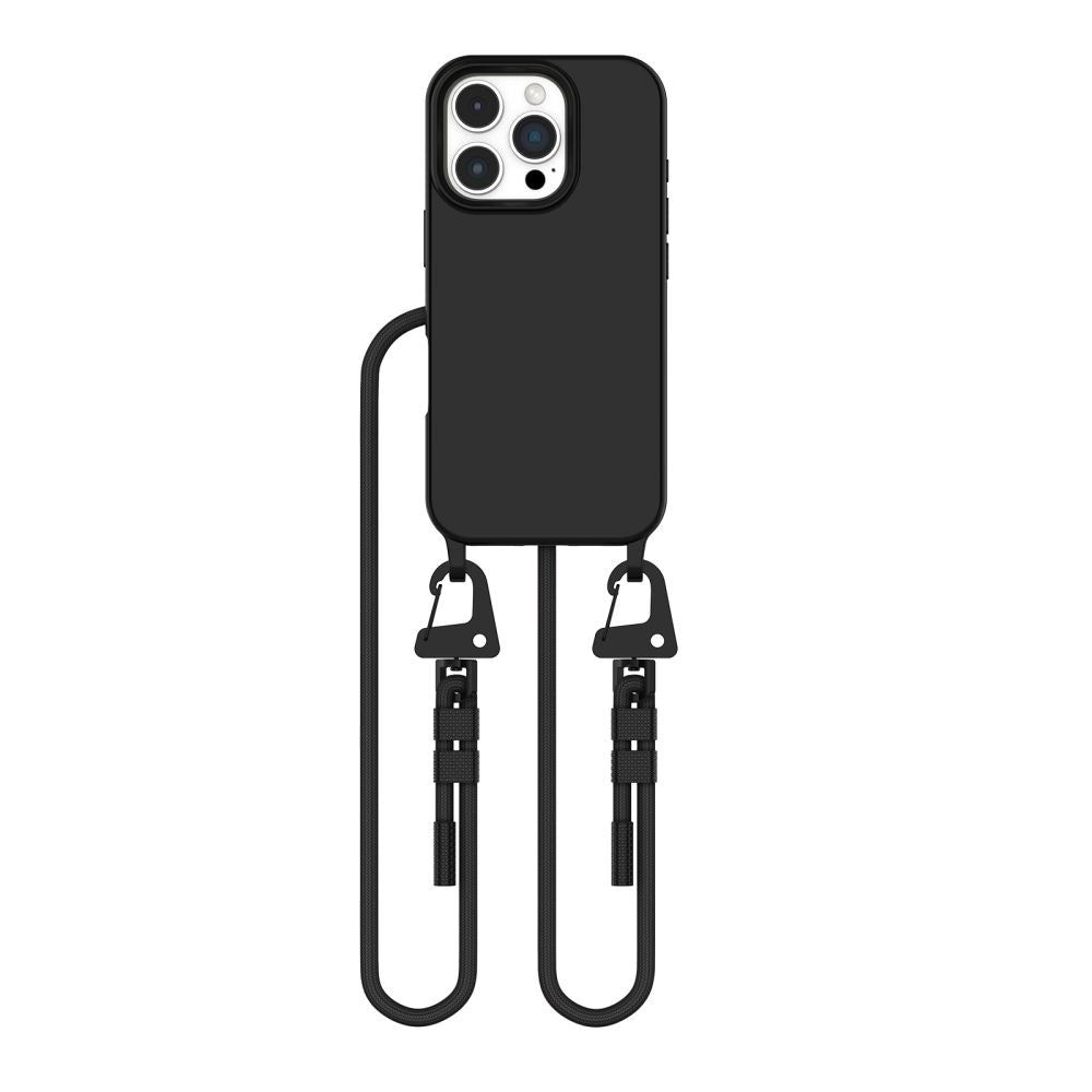Tech - Protect iPhone 16 Pro MagNecklace - MagSafe Θήκη Σιλικόνης TPU με Pυθμιζόμενο Αποσπώμενο Κορδόνι - Black