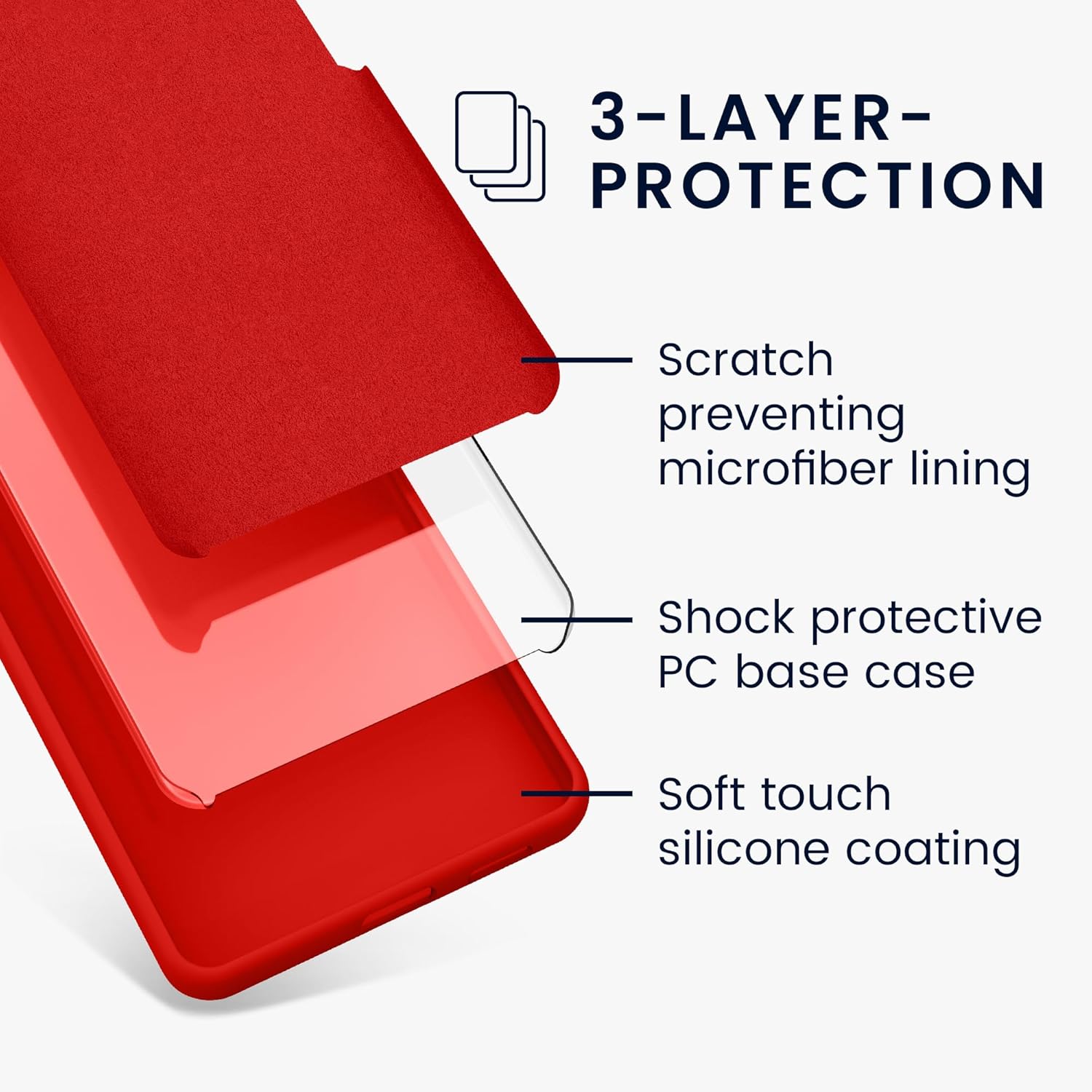 KW iPhone 15 Pro Θήκη Σιλικόνης Rubberized TPU - Red