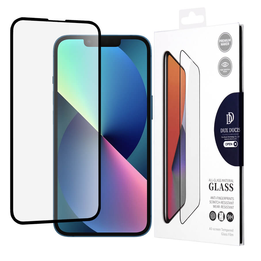 Dux Ducis iPhone 13 / 13 Pro / 14 / 16e 9D 9H Full Screen Case Friendly Tempered Glass Αντιχαρακτικό Γυαλί Οθόνης - Black