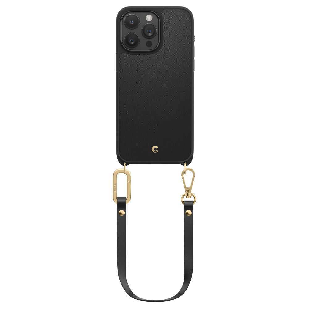 Spigen Cyrill iPhone 15 Pro Classic Charm Mag Σκληρή Θήκη MagSafe με Πλαίσιο Σιλικόνης και Λουράκι - Black