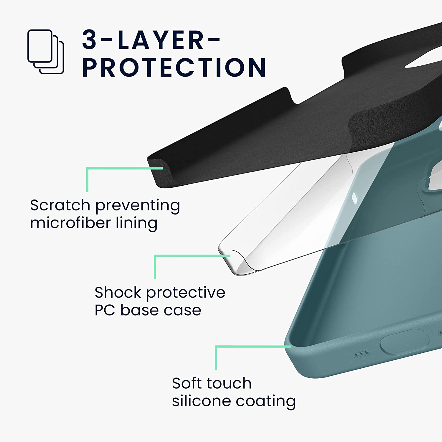 KW iPhone 14 Pro Max Θήκη Σιλικόνης Rubberized TPU - Arctic Night - 59074.207