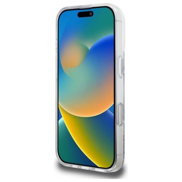 Guess iPhone 16 Pro - Resin Gradient Glitter - MagSafe Σκληρή Θήκη με Πλαίσιο Σιλικόνης - Silver - GUHMP16LRGRGES