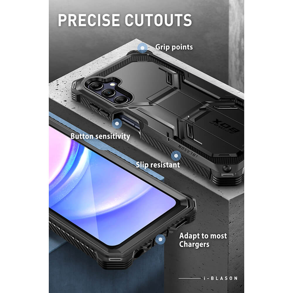 i - Blason Samsung Galaxy A16 4G / A16 5G Armorbox Σκληρή Θήκη με Προστασία Οθόνης και Stand - Black