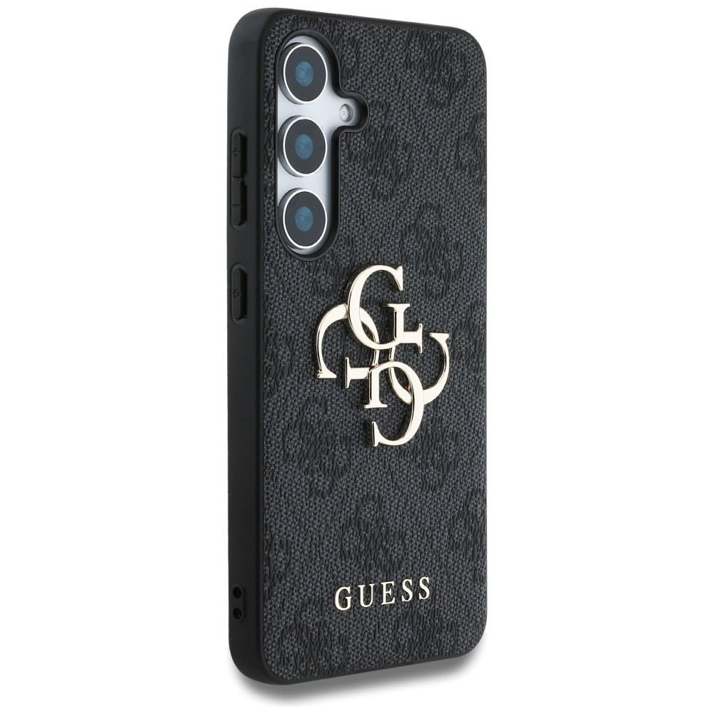 Guess Samsung Galaxy S25 Plus - 4G Big Metal Logo - Θήκη με Επένδυση Συνθετικού Δέρματος - Black - GUHCS25M4GMGGR