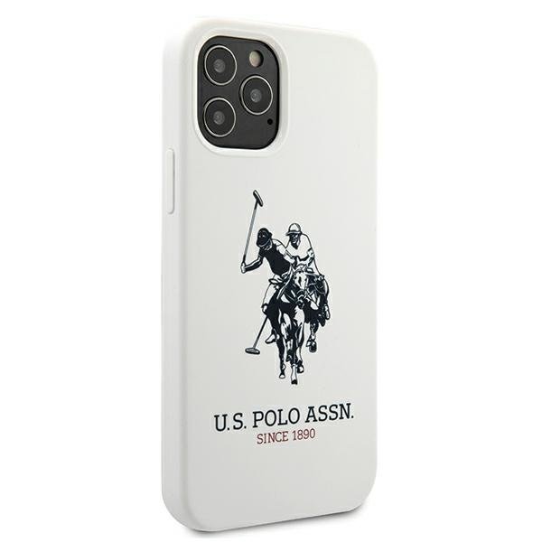 US Polo iPhone 12 / iPhone 12 Pro Silicone Collection Θήκη Σιλικόνης - White - USHCP12MSLHRWH