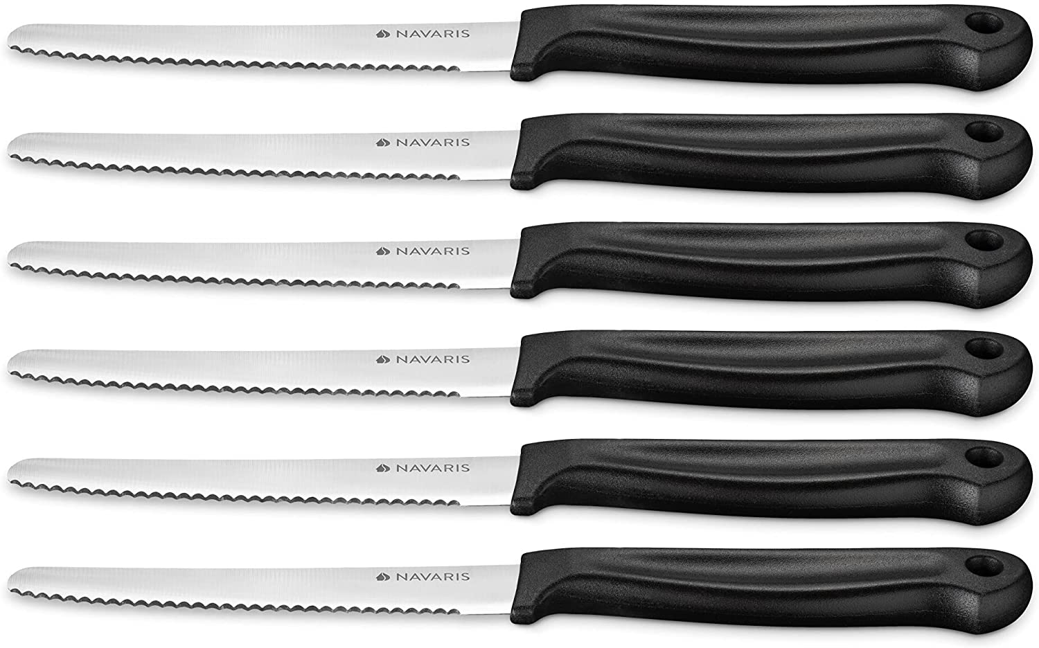Navaris 6x Piece Knife Σετ με 6 Τεμάχια μαχαιριών - 10,8 cm - Black - 54111.01.06