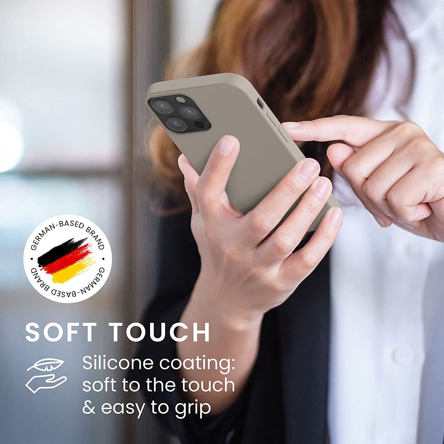 KW iPhone 12 / iPhone 12 Pro Θήκη Σιλικόνης Rubber TPU - Taupe - 52641.43