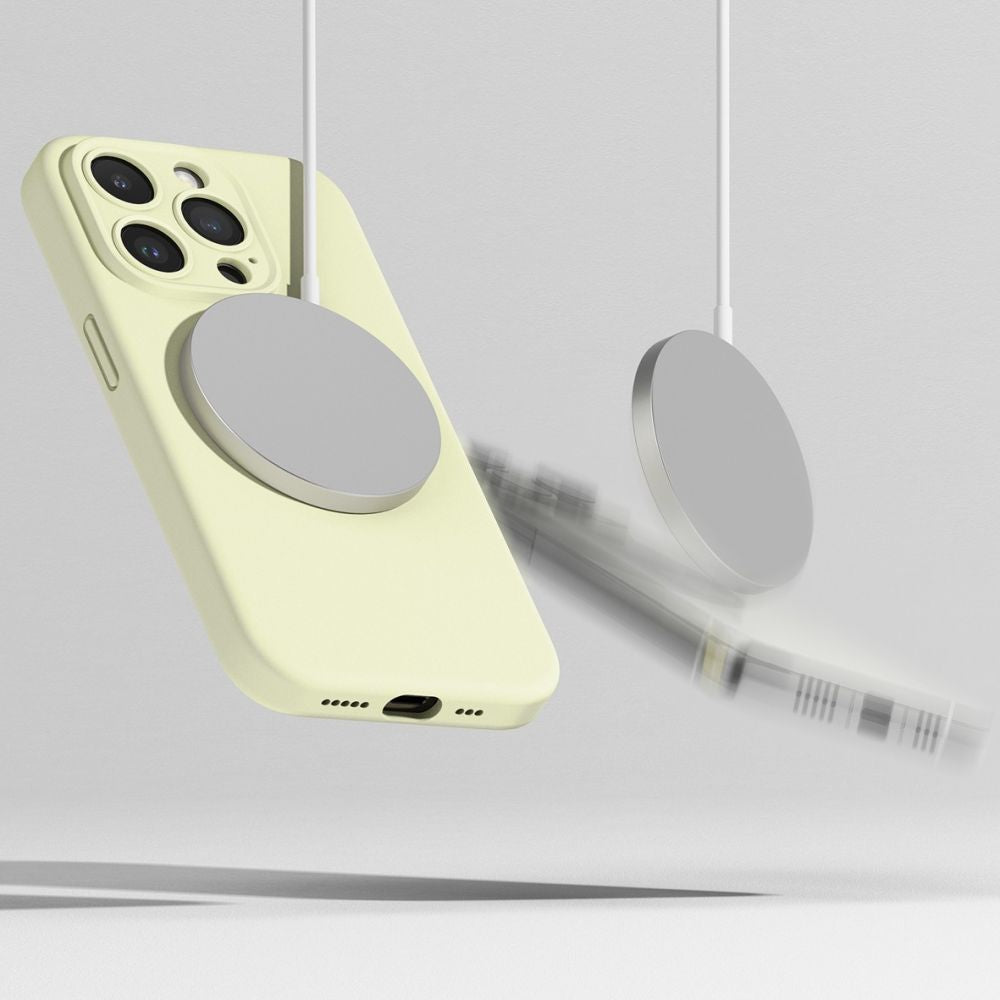Ringke iPhone 15 Pro Silicone Magnetic MagSafe Case Θήκη Σιλικόνης με MagSafe - Sunny Lime