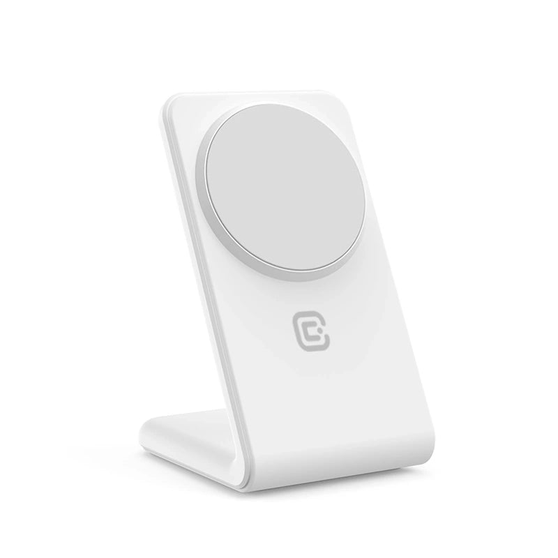 Crong MagSpot Stand 2 σε 1 Ασύρματος MagSafe Φορτιστής για iPhone και AirPods - White