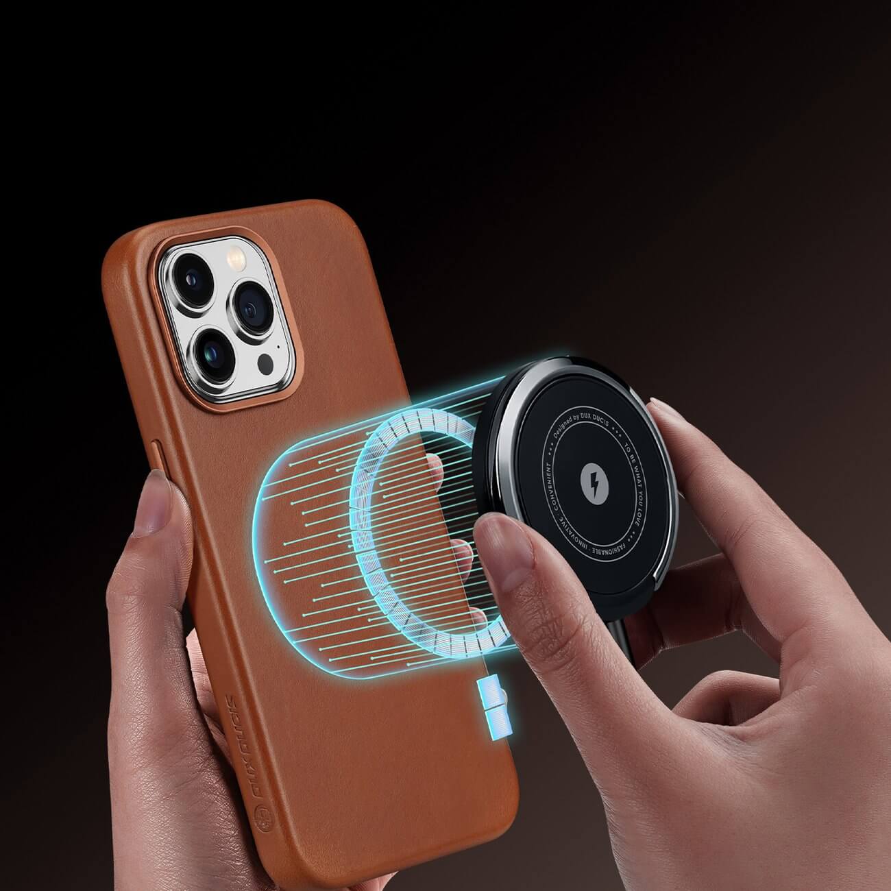 Dux Ducis iPhone 14 Pro Max Naples Leather Case Θήκη με Επένδυση Γνήσιου Δέρματος και MagSafe - Brown