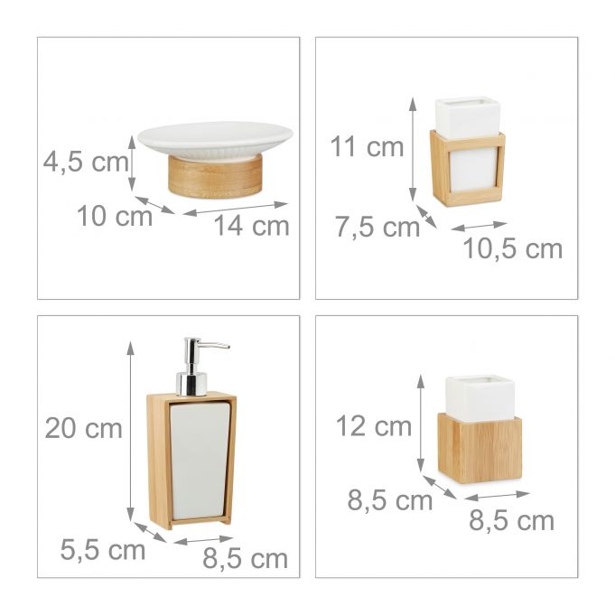 Relaxdays Αξεσουάρ Μπάνιου - White / Natural - 4052025222055