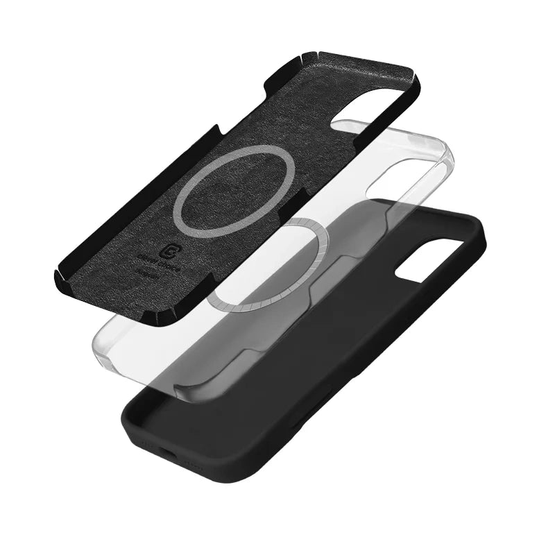 Crong iPhone 16 Pro Color Cover Magnetic - Θήκη Σιλικόνης με MagSafe - Black