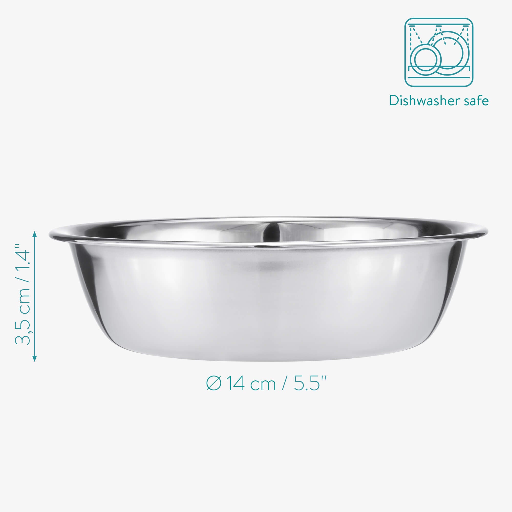 Navaris 2 Μπολ Φαγητού από Ανοξείδωτο Ατσάλι με Βάση Σιλικόνης - 400 ml - Raspberry - 55096.213