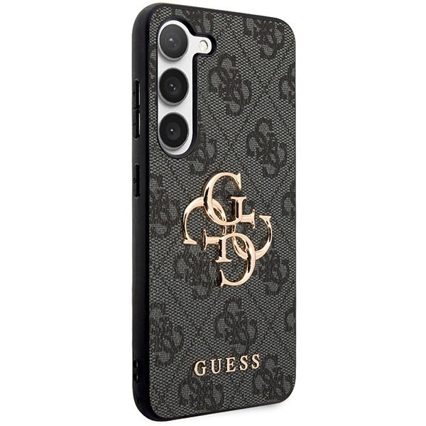 Guess Samsung Galaxy A55 5G - 4G Big Metal Logo - Θήκη με Επένδυση Συνθετικού Δέρματος - Black - GUHCSA554GMGGR
