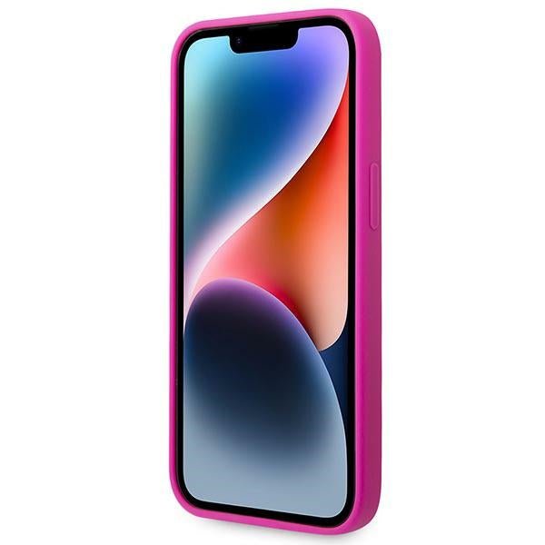 Guess iPhone 14 Silicone Metal Logo Script Θήκη Σιλικόνης - Fuchsia - GUHCP14SSLSMF