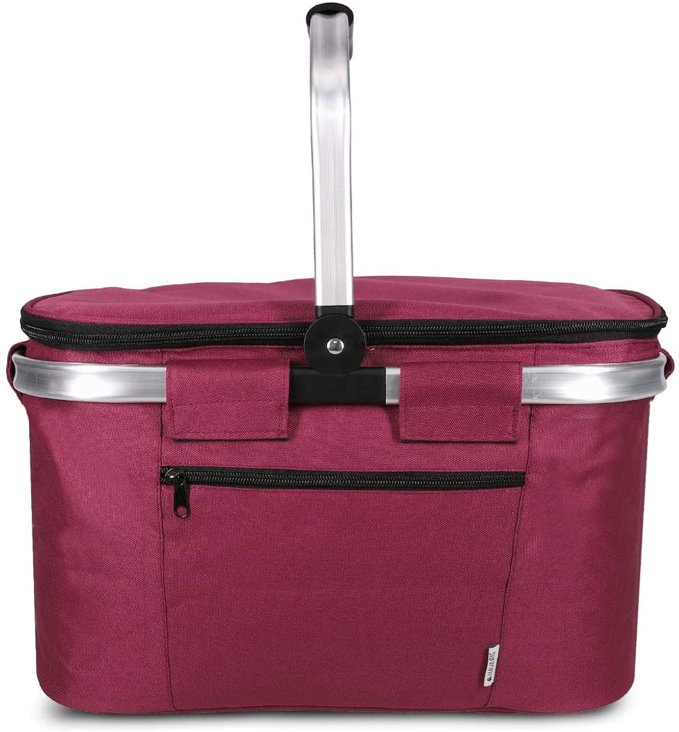 Navaris Πτυσσόμενη Ισοθερμική Τσάντα Πικ - Νικ - Bordeaux - 45859.13