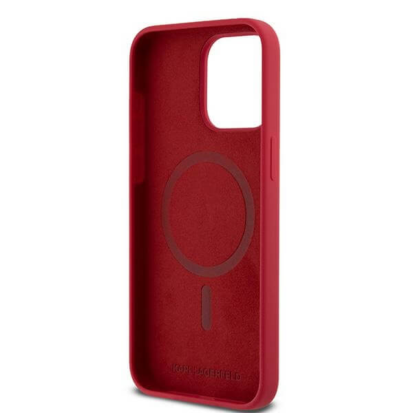Karl Lagerfeld iPhone 15 Pro Max - Silicone Karl and Choupette - Θήκη Σιλικόνης με MagSafe - Red - KLHMP15XSCMKCRHK