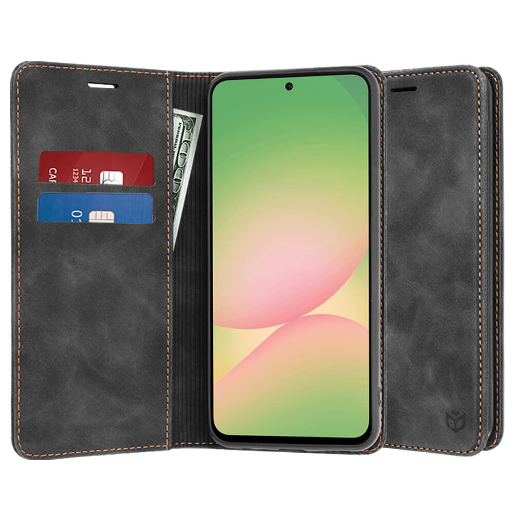 Techsuit Samsung Galaxy A56 5G - Confy Cover - Θήκη Πορτοφόλι από Δερματίνη με Stand - Black