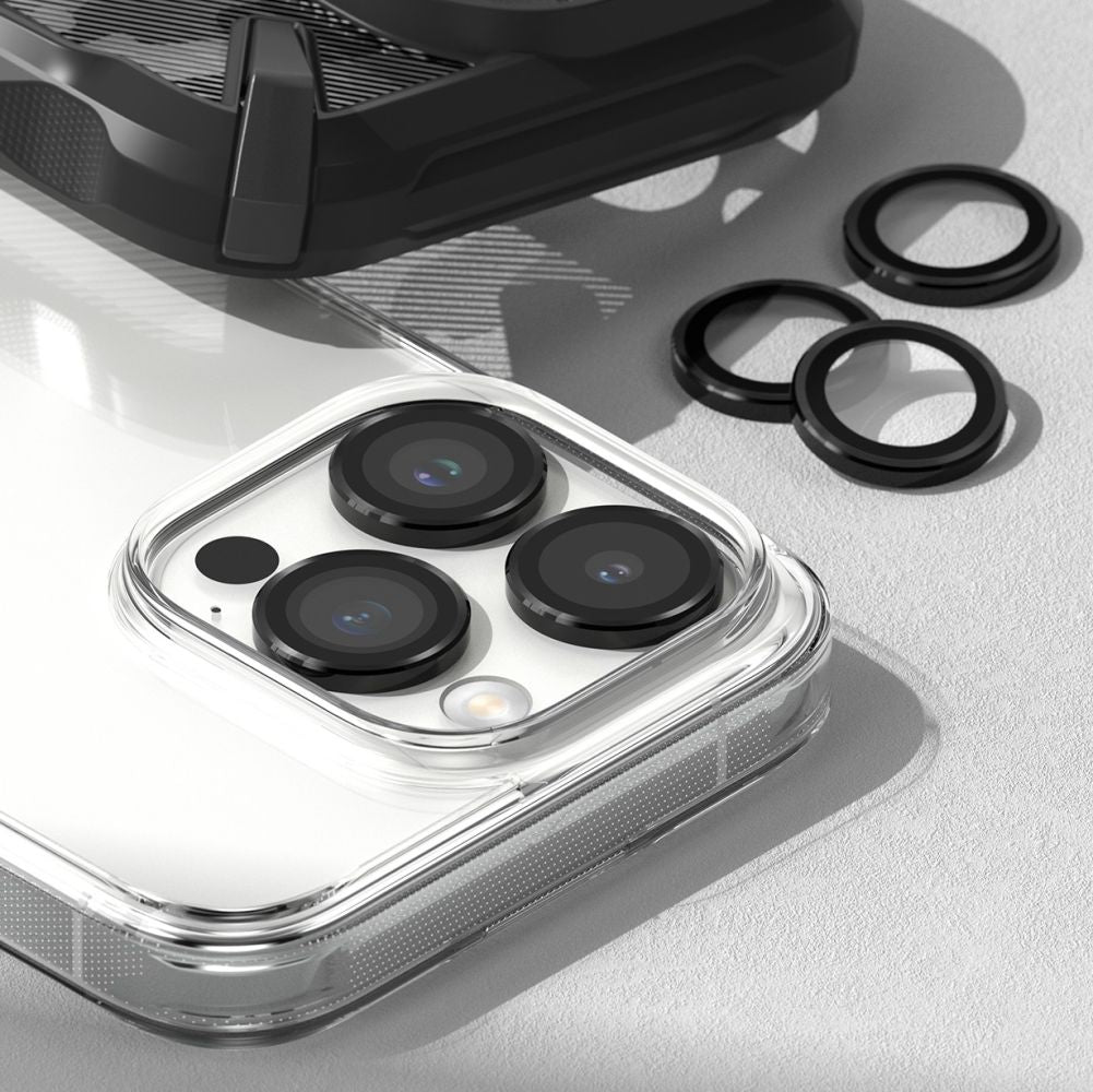 Ringke iPhone 15 Pro Lens Frame Glass Αντιχαρακτικό Γυαλί για την Κάμερα - Black