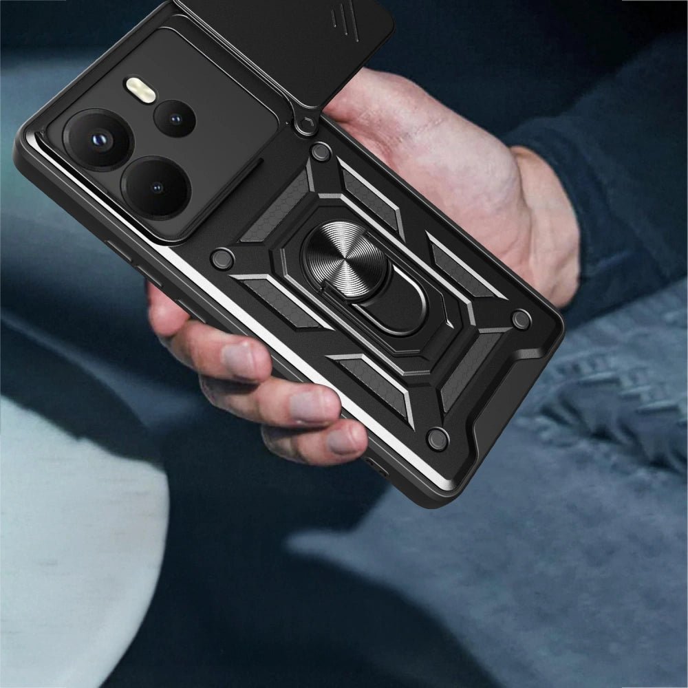 Tech - Protect Xiaomi Redmi Note 14 4G Camshield Pro Σκληρή Θήκη με Πλαίσιο Σιλικόνης και Δαχτυλίδι Συγκράτησης - Black