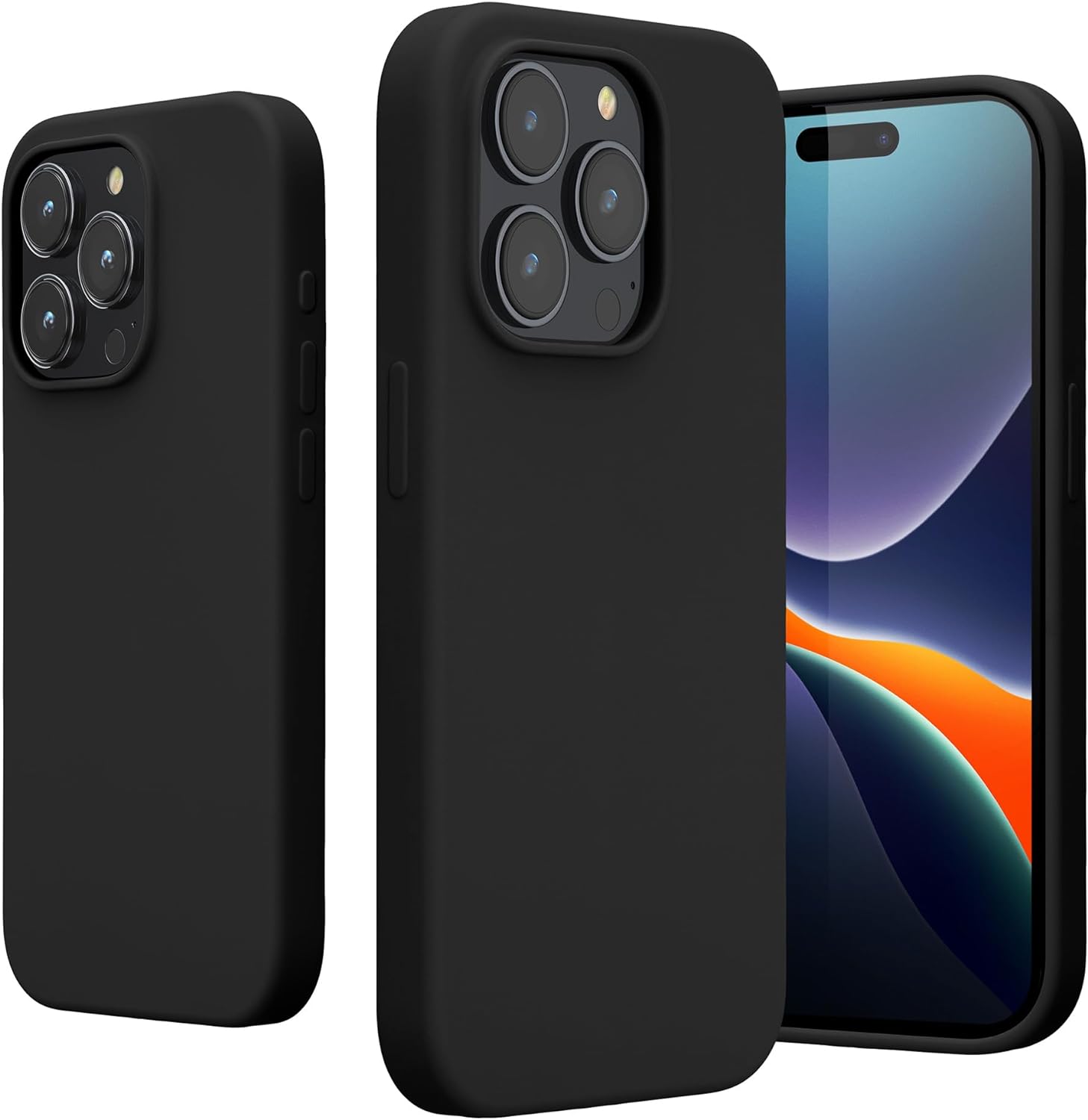 KW iPhone 15 Pro Θήκη Σιλικόνης Rubberized TPU - Black - 61955.01