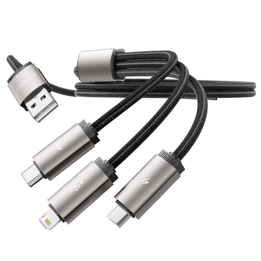 Tech - Protect UltraBoost 3in1 Καλώδιο Δεδομένων και Φόρτισης USB to Lightning / Type - C / Micro USB 3.5A - 1m - Grey
