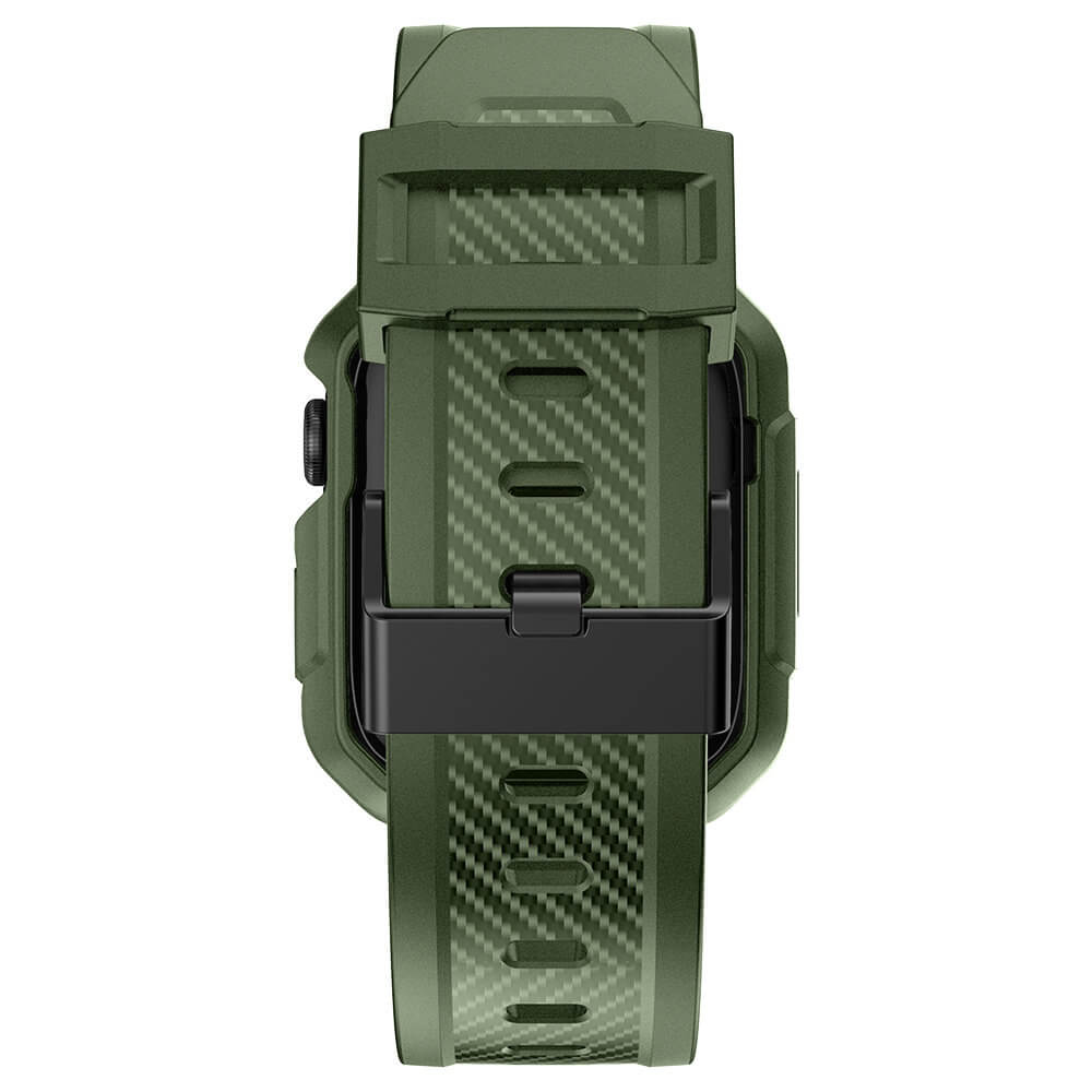Kingxbar Λουράκι Apple Watch 2 / 3 / 4 / 5 / 6 / 7 / 8 / 9 / SE / SE 2 - 42 / 44 / 45 mm CYF537 με Θήκη Προστασίας - Green