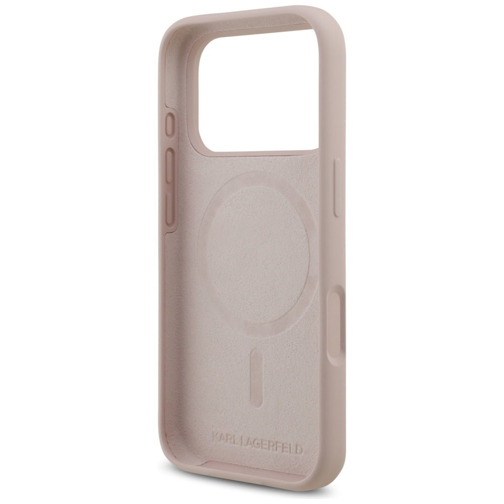Karl Lagerfeld iPhone 17 Pro - Silicone Karl and Choupette Ring MagSafe Θήκη Σιλικόνης - Pink - KLHMP17LSCMKCRHP