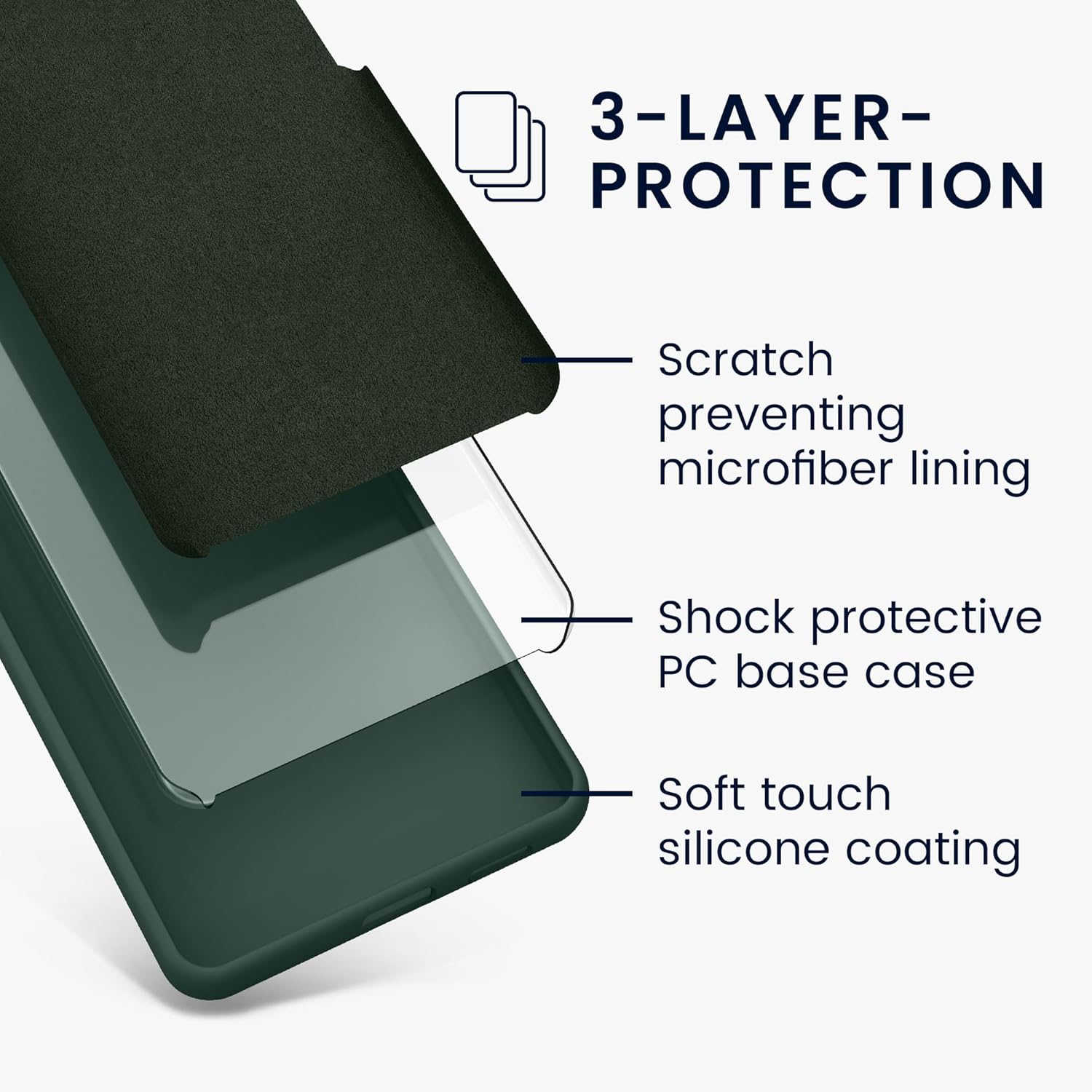 KW iPhone 15 Pro Θήκη Σιλικόνης Rubberized TPU - Moss Green